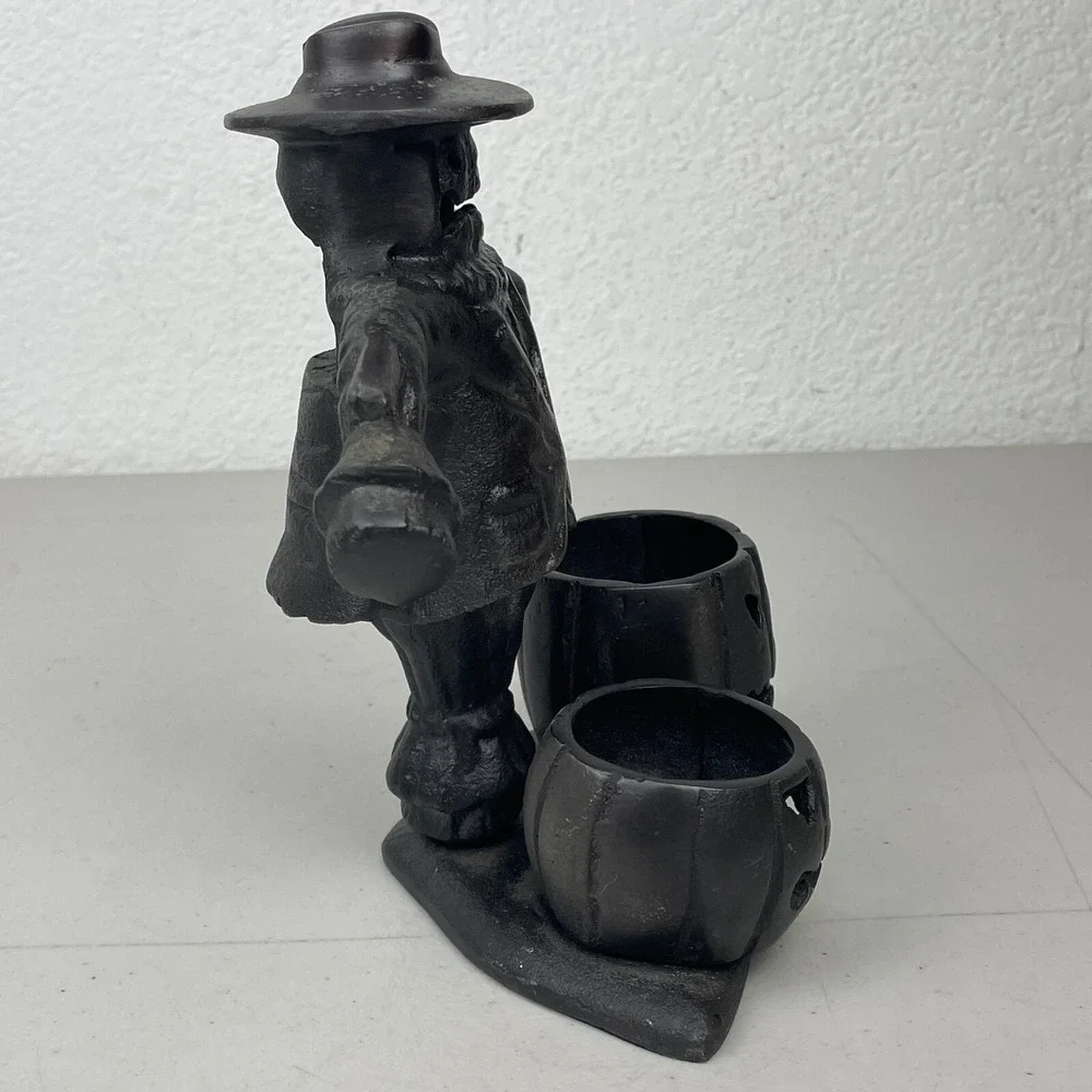 Vintage Halloween Tea Light Holder Yankee Candle Illuminations Scarecrow Pumpkin